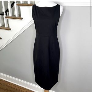NWT Banana Republic Factory Black Stretch Sleeveless Midi Dress